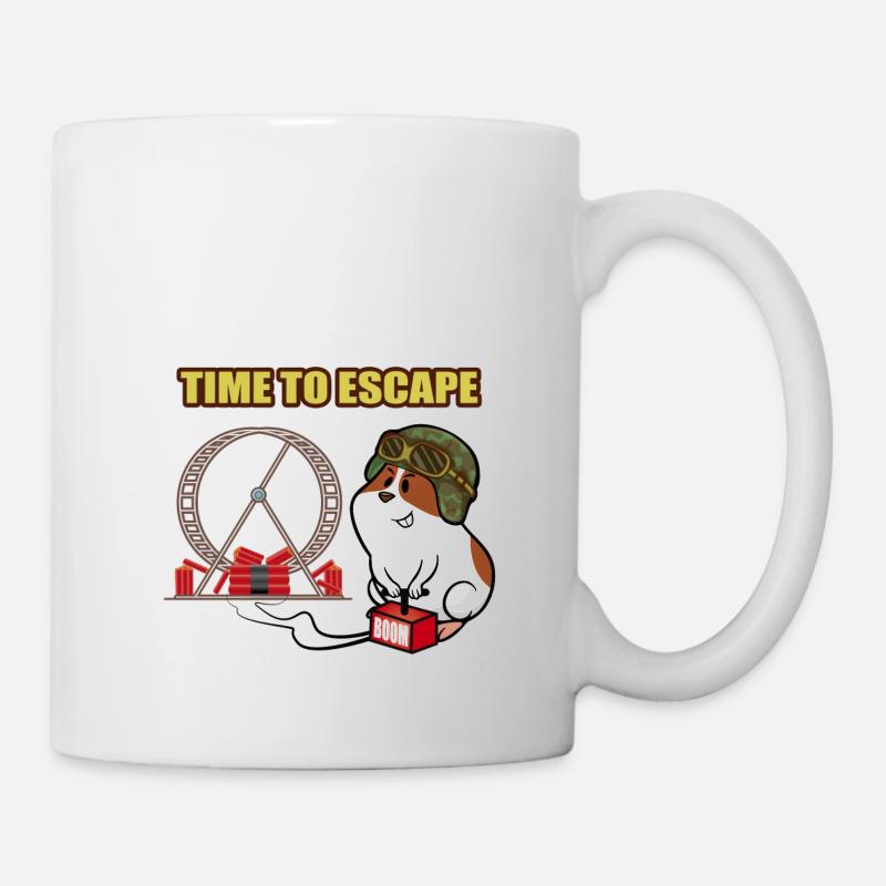 Süßer Hamster cooler Helm, Dynamit und Hamsterrad - Tasse - Weiß