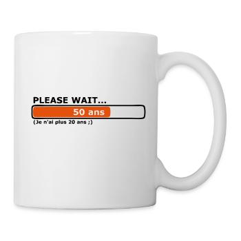 please wait 50 ans anniversaire - Mug blanc - blanc - Droite