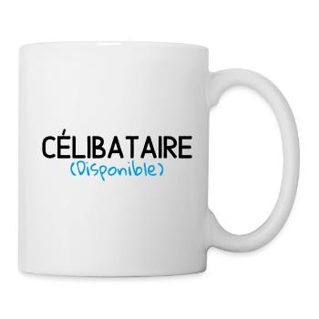 T shirt Célibataire disponible. cadeau cool humour - Mug blanc - blanc - Droite