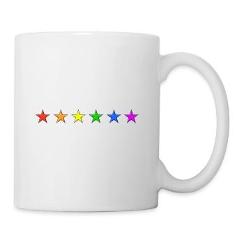 Sterne Regenbogen Farben - Tasse - Weiß - Rechts