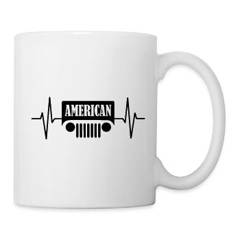 Heart Beat American Jeep - Mug blanc - blanc - Droite