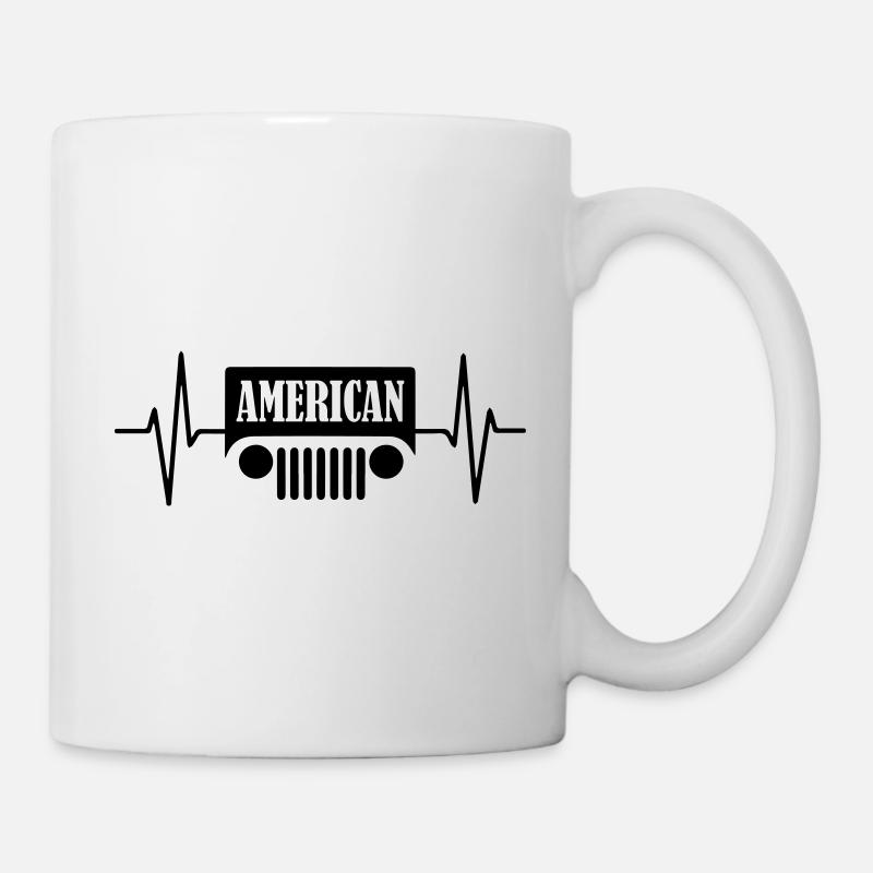 Heart Beat American Jeep - Mug blanc - blanc