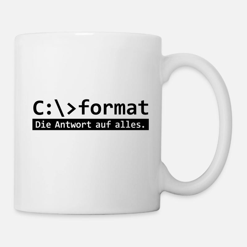 Format C - Formatierung Konsole Nerd Geek Retro - Tasse - Weiß
