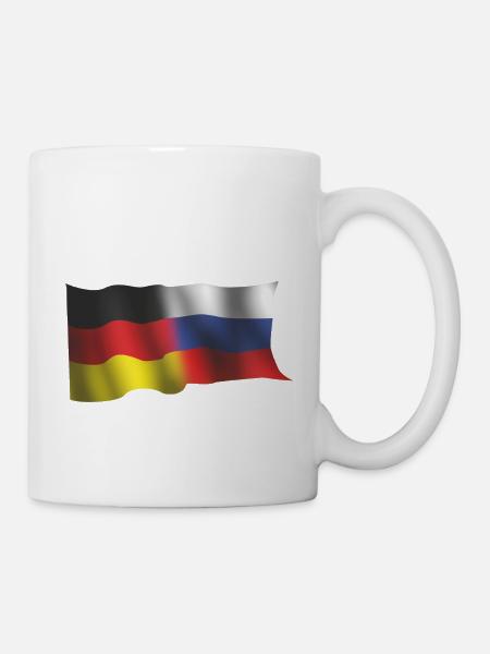 WEHENDE RUSSISCH - DEUTSCHE NATIONALFLAGGEN - Tasse - Weiß