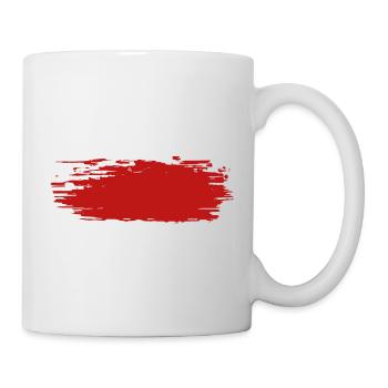 Farbe Klecks Spritzer Maler Geschenk bunt rot - Tasse - Weiß - Rechts