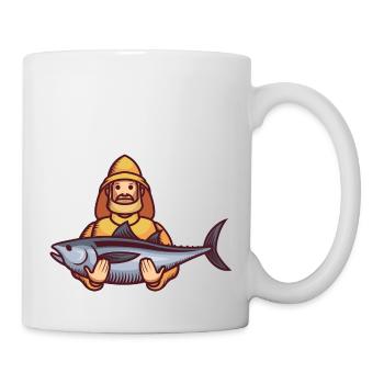 Pêcheur avec gros poissons - Mug blanc - blanc - Droite
