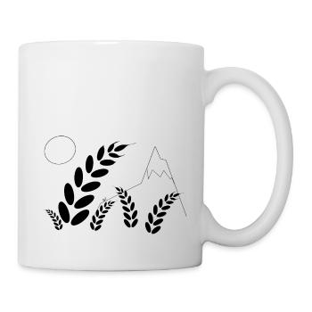 Landschaft und Ähren von Weizen - Tasse - Weiß - Rechts