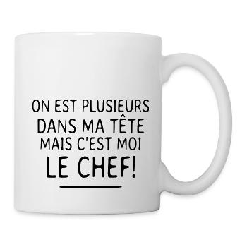 on est plusieurs dans ma tête - T-shirt Humour - Mug blanc - blanc - Droite