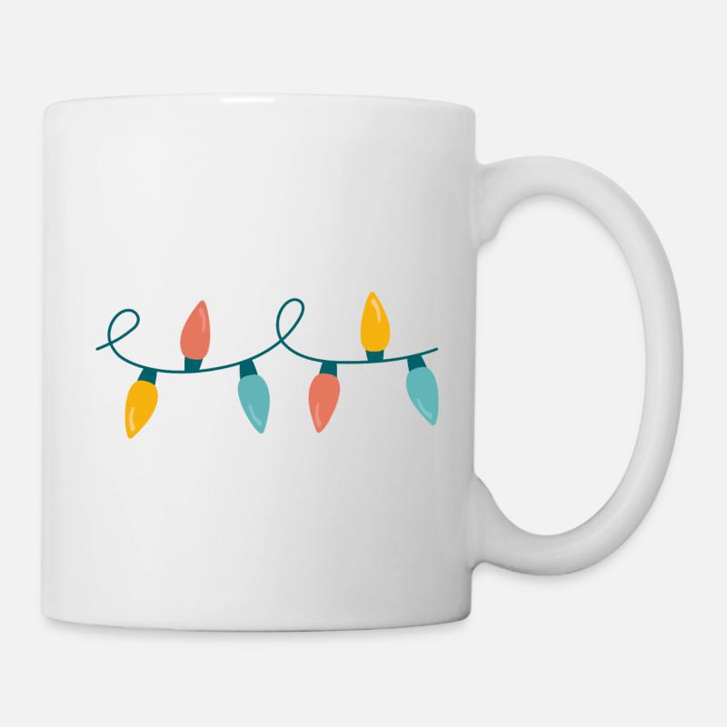 Guirlande lumineuse de Noël - Mug blanc - blanc