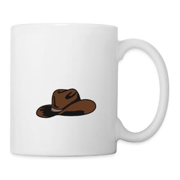 Brauner Cowboyhut - Tasse - Weiß - Rechts