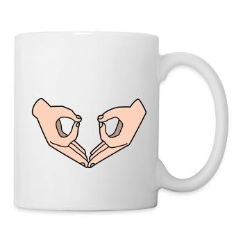 Hand glasses owl - Mug - white - Right