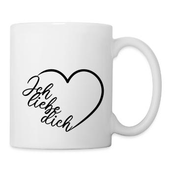 Ich liebe dich Kalligrafie Herz - Tasse - Weiß - Rechts