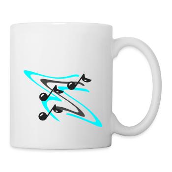 Musiknoten auf farbigem Hintergrund - Tasse - Weiß - Rechts