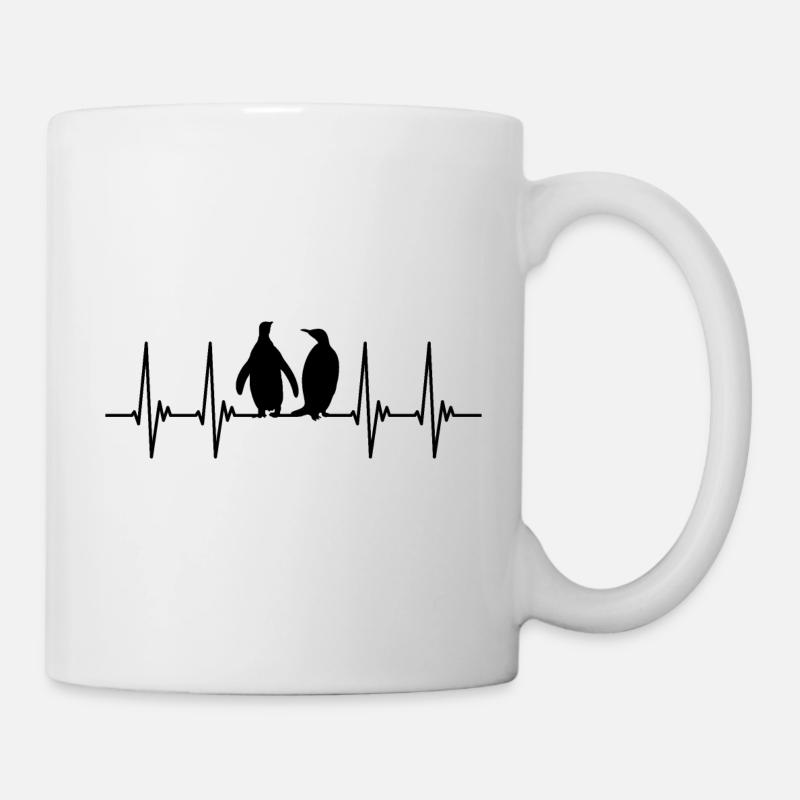EGK pingouin, pingouin, pingouins, pouls, rythme cardiaque - Mug blanc - blanc