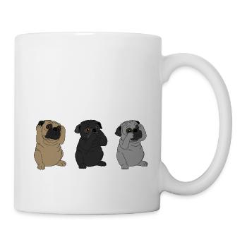Pug hear nothing - say nothing - see nothing - Mug - white - Right