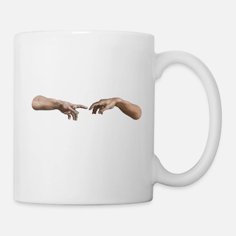 Creation Adam Michelangelo * Left hand of God - Mug - white