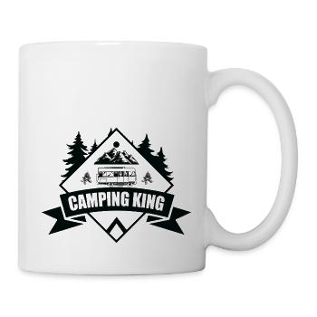Camping King Abenteuer Geschenk Natur Outdoor - Tasse - Weiß - Rechts