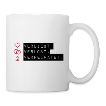 verliebt verlobt verheiratet - Tasse - Weiß - Rechts