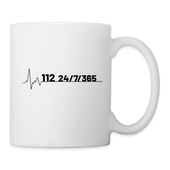 Heartbeat fire department 112 | Volunteer firefighter - Mug - white - Right