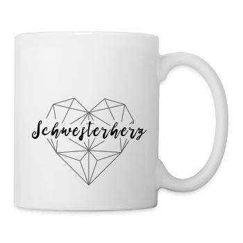 Sister heart - geometric heart 04 - Mug - white - Right