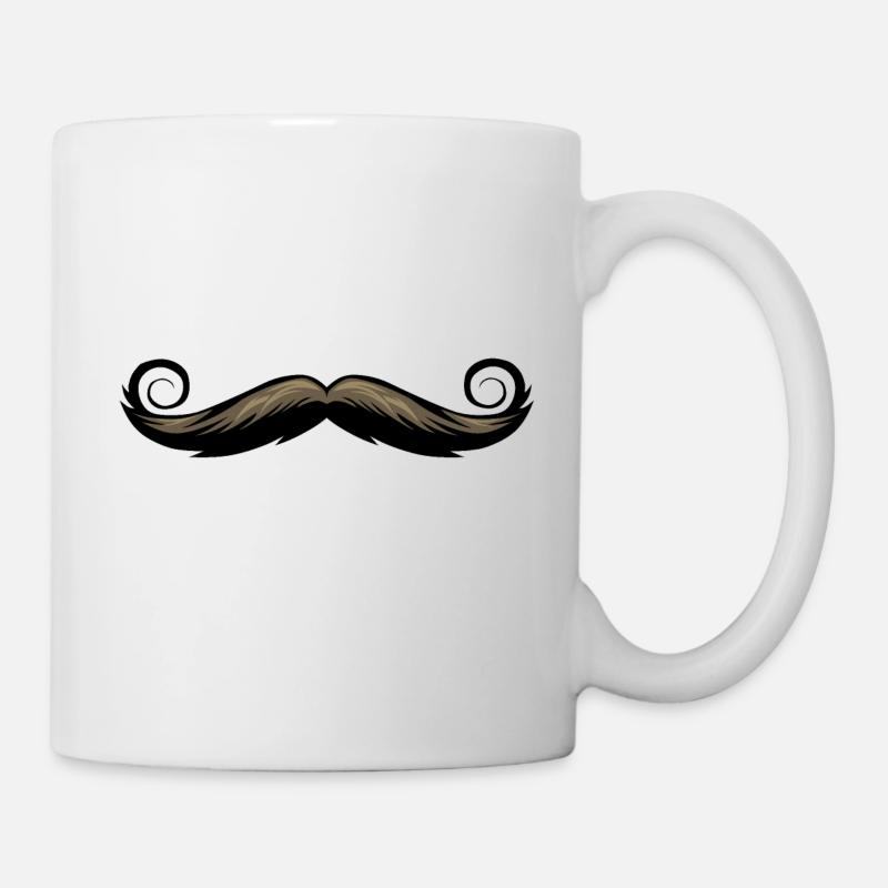 moustache dessin - Mug blanc - blanc