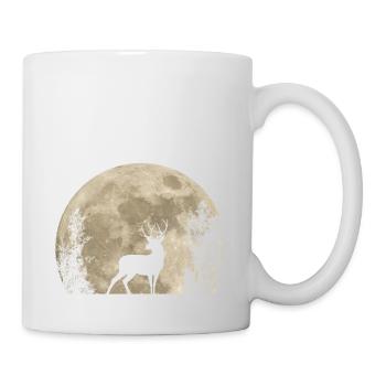 Hirsch im Mondlicht - Tasse - Weiß - Rechts