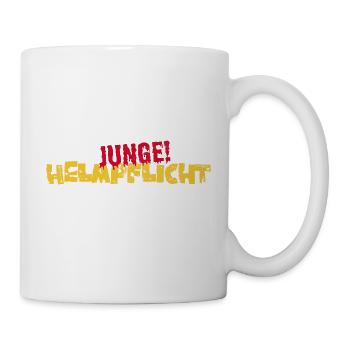 Helmpflicht Junge! - Tasse - Weiß - Rechts