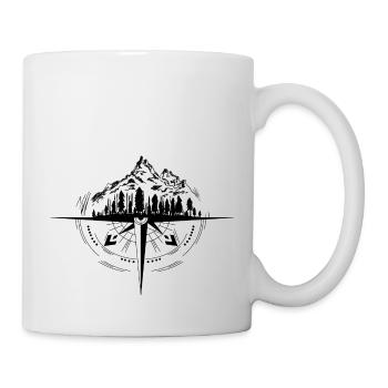 Berge und Kompass - Tasse - Weiß - Rechts