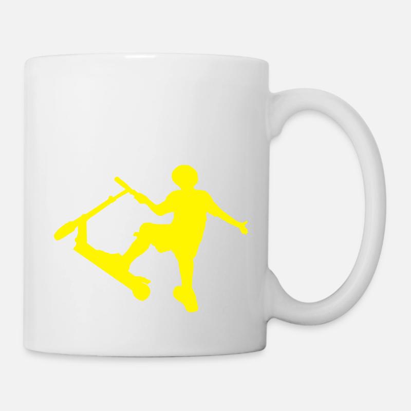 Cascade Scooter conducteur lors de tricks YELLOW - Mug blanc - blanc
