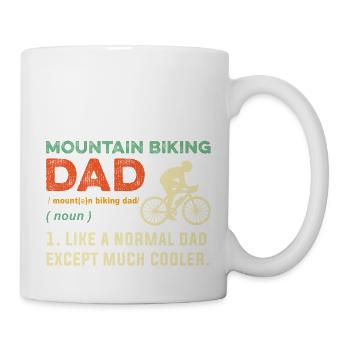 Mountain Biking Dad T Shirt Retro Mountain Biker D - Mug - white - Right