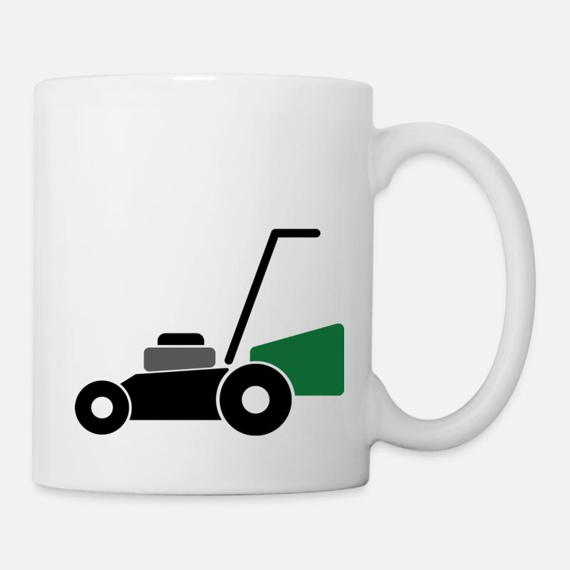 Rasenmäher - Tasse - Weiß