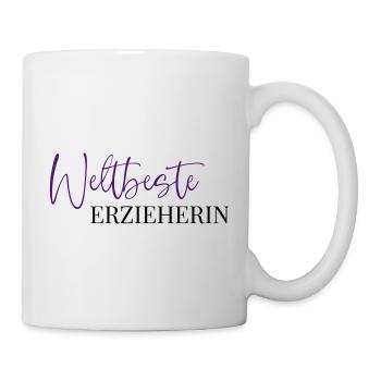 Weltbeste Erzieherin - Tasse - Weiß - Rechts