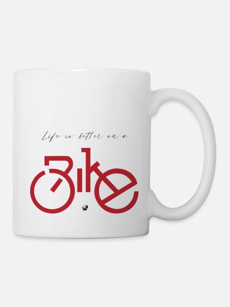 Fahrrad Abbildung mit Inschrift - Tasse - Weiß