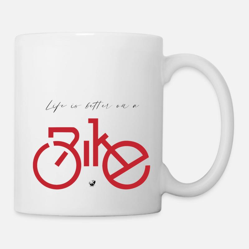 Fahrrad Abbildung mit Inschrift - Tasse - Weiß