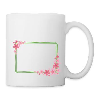 Rahmen mit Blumen - Tasse - Weiß - Rechts