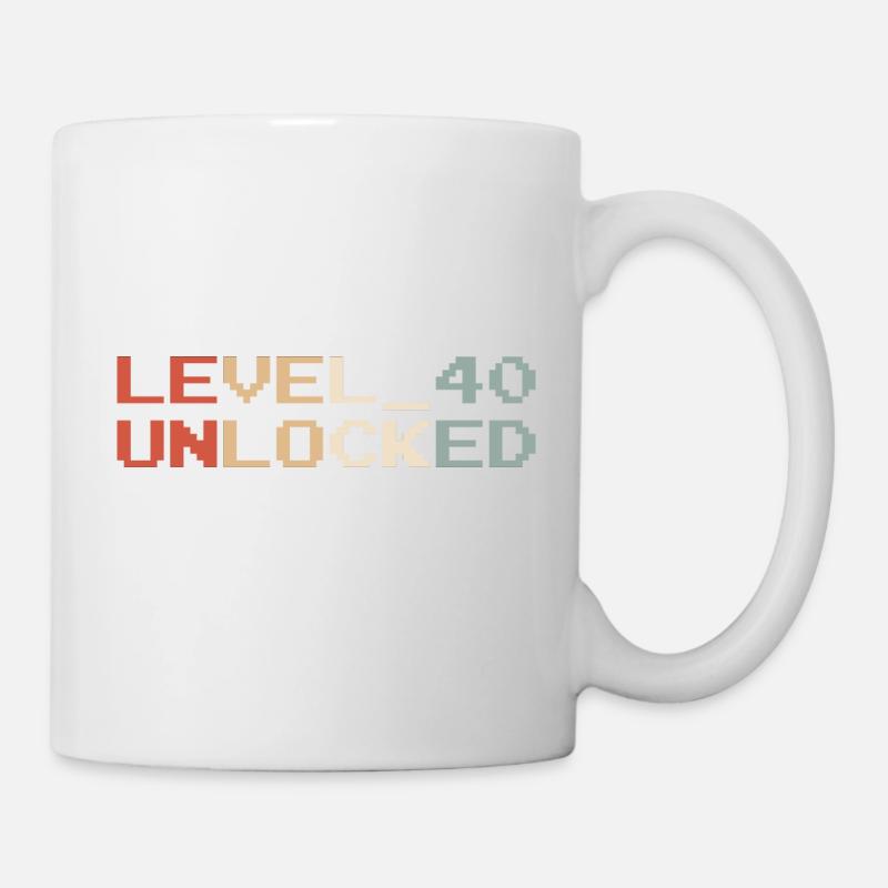 Level 40 Achievement Unlocked - 40th Birthday Gift - Mug - white