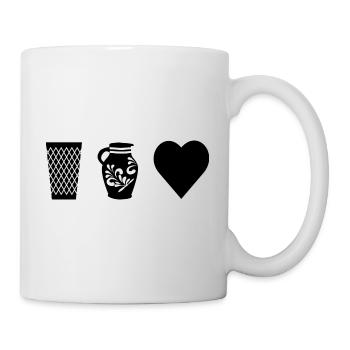 Herz Äppelwoi Apfelwein Hessen Hessisch Babbel - Tasse - Weiß - Rechts