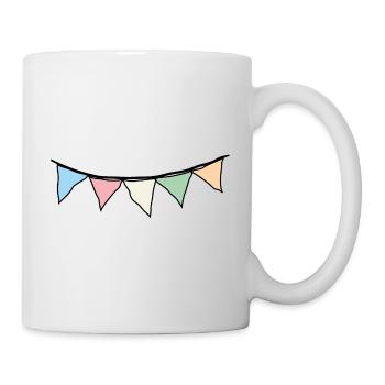 Wimpel Girlande _outline_black_pastel1 - Tasse - Weiß - Rechts