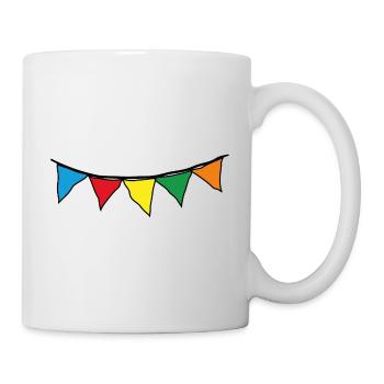 Wimpel Girlande _outline_black_truecolor - Tasse - Weiß - Rechts