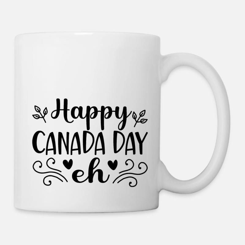 glücklich canada tag eh - Tasse - Weiß