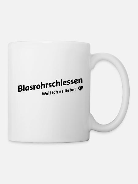 Blasrohrschiessen - Liebe - Tasse - Weiß