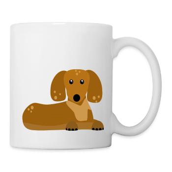 Dackel - Tasse - Weiß - Rechts