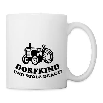 traktor dorfkind stolz drauf - Tasse - Weiß - Rechts