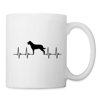 Rottweiler, Kampfhund, Herz, Puls, Herzschlag Hund - Tasse - Weiß - Rechts