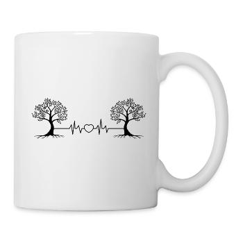 Battements de coeur arbres arbre racine forêt nature amour naturel - Mug blanc - blanc - Droite