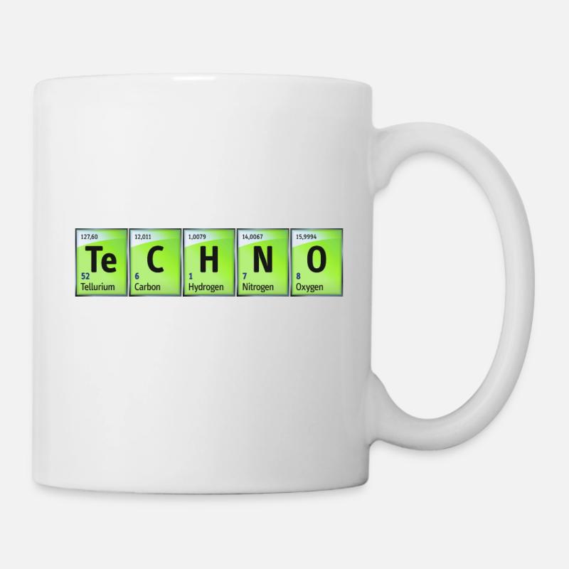 Tableau périodique Carbon Nitrogen Oxygen TeCHNO vert - Mug blanc - blanc