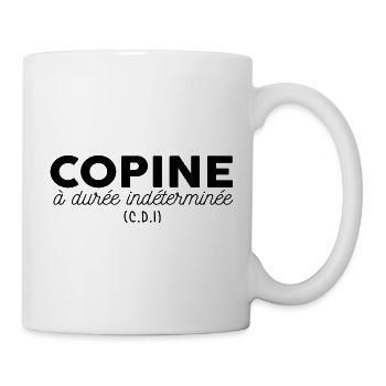 Citation drôles Copine CDI - Mug blanc - blanc - Droite