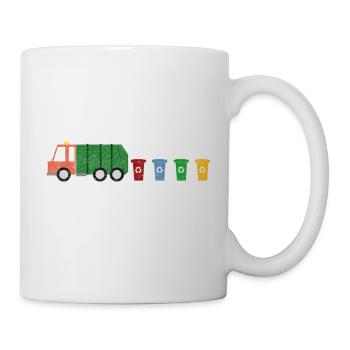 Müllwagen Müllabfuhr Recycling Tonnen I Geschenk - Tasse - Weiß - Rechts