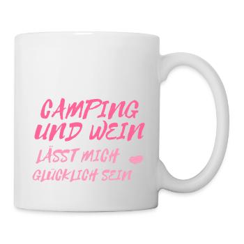 Camping und Wein - Tasse - Weiß - Rechts