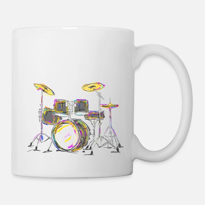 Colory Drums Geschenk Schlagzeuger - Tasse - Weiß